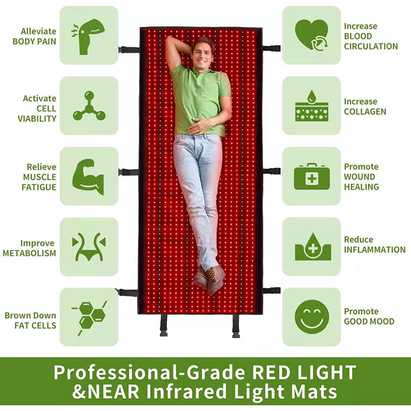 Full body red light therapy mat relieve fatigue soreness infrared light therapy sleeping bag hot compress therapy blanket