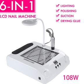6 in 1 Smart Nail Drill 48W Nail Lamp Polisher LED Lighting Nail cleaner Multifunctional nail tool
