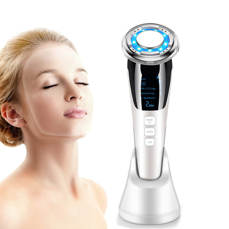 EMS Facial Massager light therapy Sonic Vibration Wrinkle Removal Skin Tightening Hot Cool Skin Beauty Care