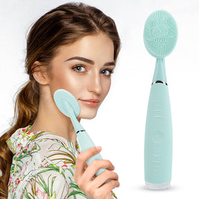Facial Cleansing Brush Waterproof Silicone Cleansing Tool Portable Electric Handheld Facial Cleaning Brush