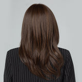 Brown Front Lace Wig Synthetic Hair Large Areas Lace Long Wavy Wigs