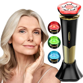 EMS Facial Massager RF Skin Tightening LED Anti-Aging Face Neck Massager