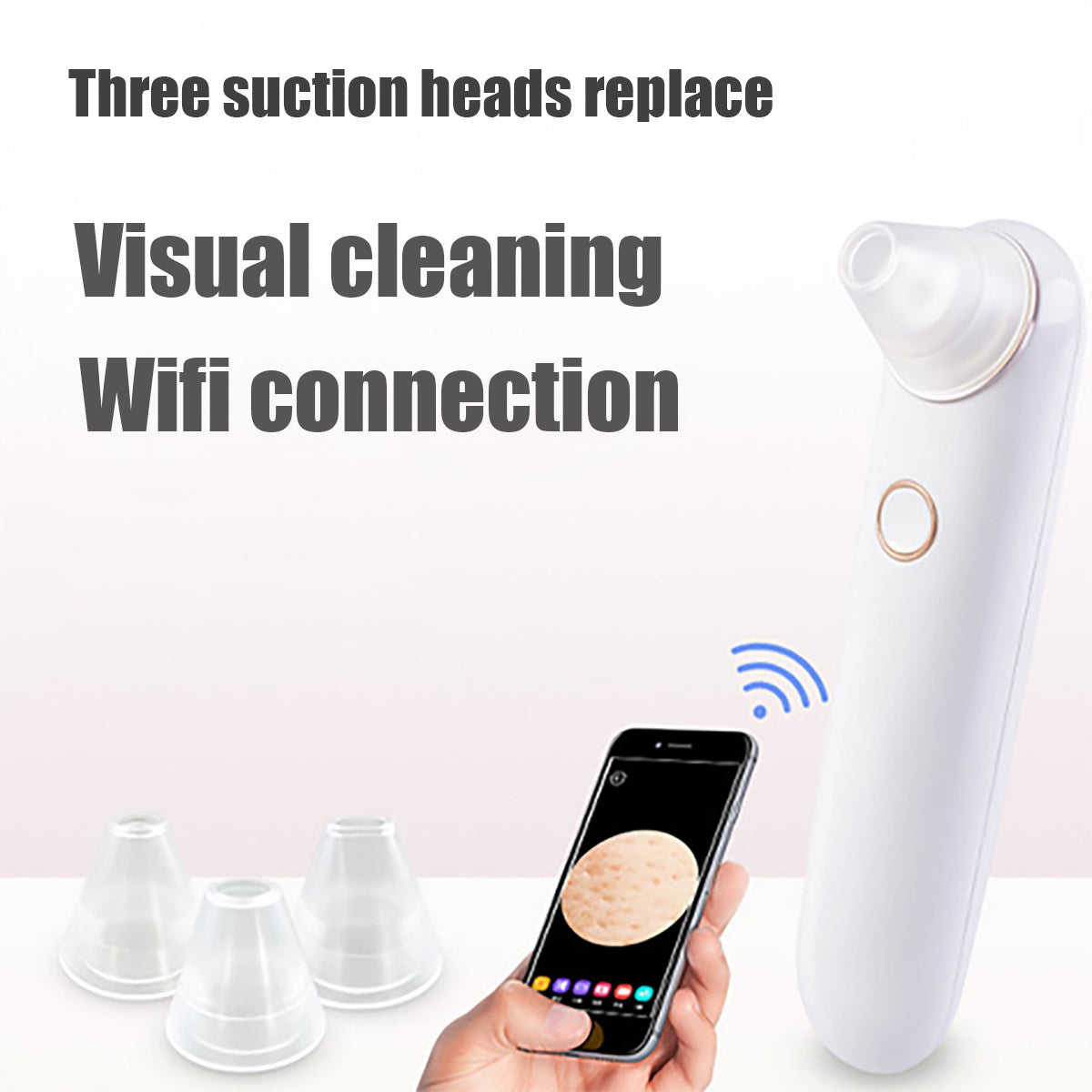 Blackhead remover visible wifi connection multifunctional vacuum facial pore cleaner