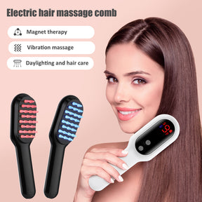 Hair Growth Massage Comb Red Blue Light Therapy Anti Hair Loss 9 Levels Head Massager