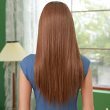 Reddish brown front lace wigs high density long straight Lace Wigs