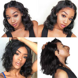 Human Hair Wig Short Bob Wavy Curly Hair High Quality Brazilian Fully Hand Woven Lace Front Wigs