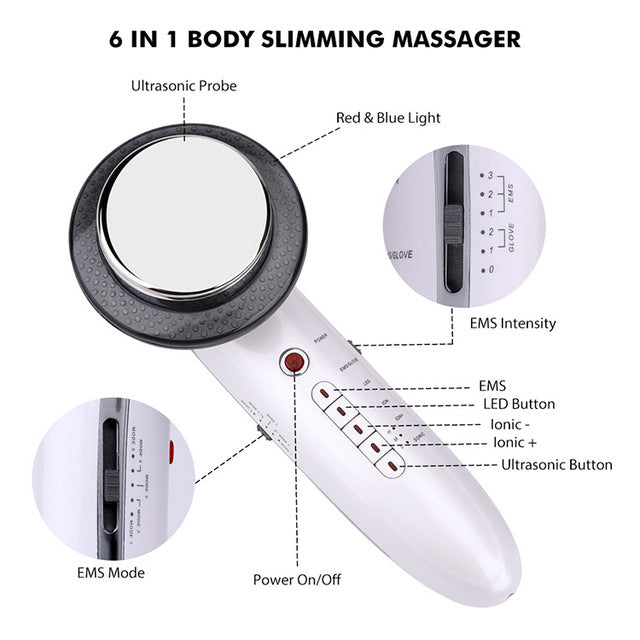 6 In 1 EMS Body Slimming Massage Ultrasonic Cavitation Massager