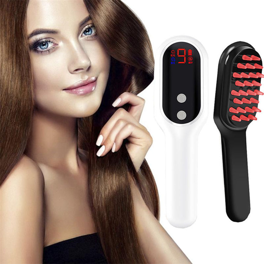Hair Growth Massage Comb Red Blue Light Therapy Anti Hair Loss 9 Levels Head Massager
