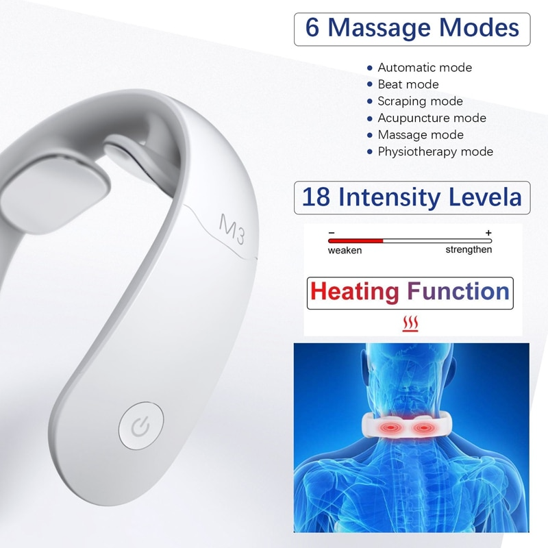 Karqlife Intelligent Neck Massager with Heat,Electric Pulse Neck