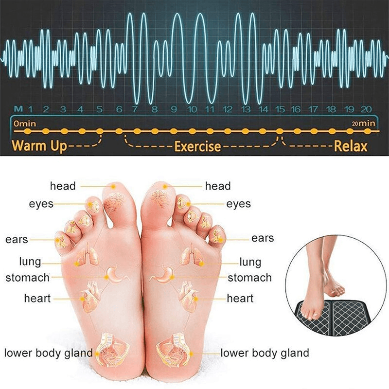 EMS Foot Massager Pad USB Rechargeable Mat Improve Blood Circulation Relieve Pain
