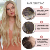 Front lace wig blonde long curly hair Heat Resistant Synthetic Wigs