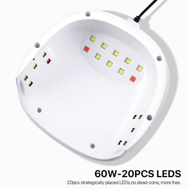 Nail Lamp 60W Dual Light Source UV Nail Lamp
