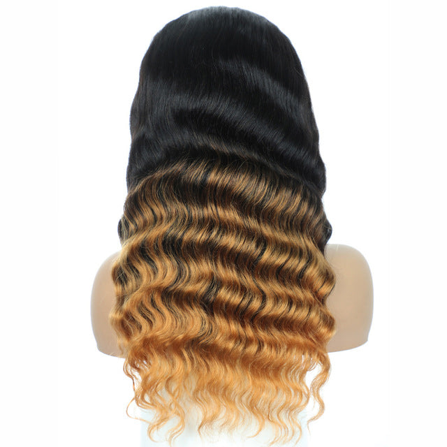 Human hair wig headband loose wigs 150% density water wave headgear