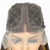 Human hair wig T-part Small gap lace headgear piano color hand-woven headgear