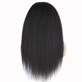 kinky Straight human hair wig headband wigs 150% density headgear