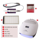 3 in 1 Nail Dust Vacuum Cleaner Nail Drill 140W UV LED Nail Lamp