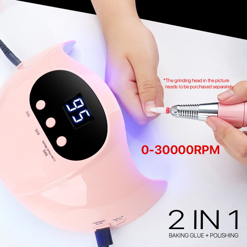 2 in 1 Smart Nail File Nail Drill 48W Nail Lamp Polisher Manicure Tool