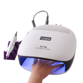 3 in 1 Nail Dust Vacuum Cleaner Nail Drill 140W UV LED Nail Lamp