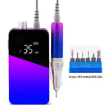 Nail File Nail Drill Gradient Color Portable Rechargeable