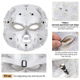 7 Colors led mask facial Neck photon rejuvenation Tighten acne Anti Wrinkle Beauty tool